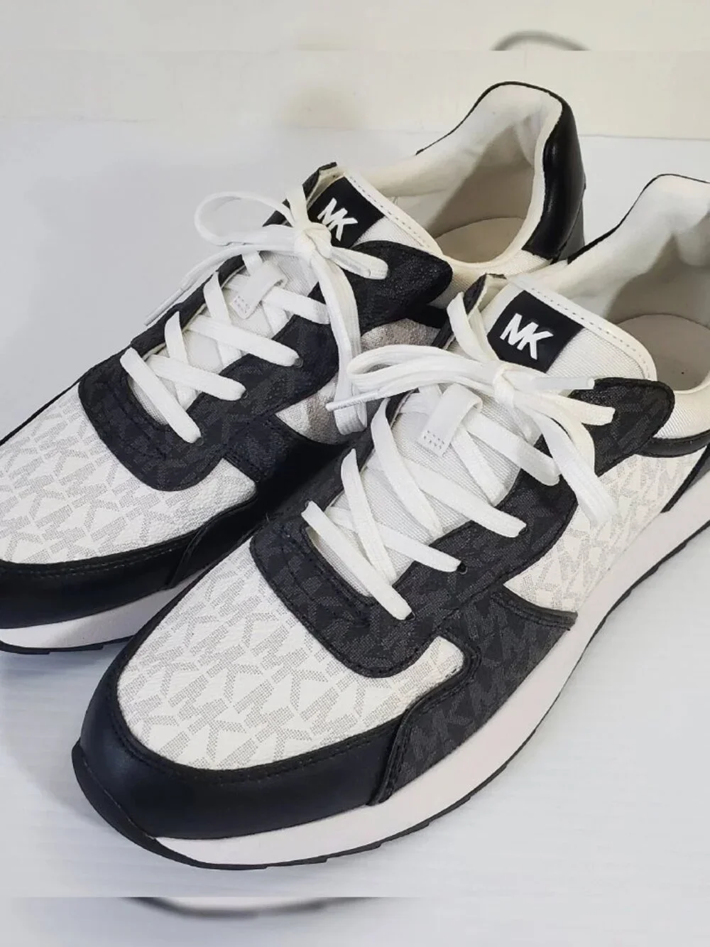 MICHAEL KORS JASMINE TRAINER SNEAKER WOMEN ALLOVER MK PRINT LOGO SIZE 11 BLACK